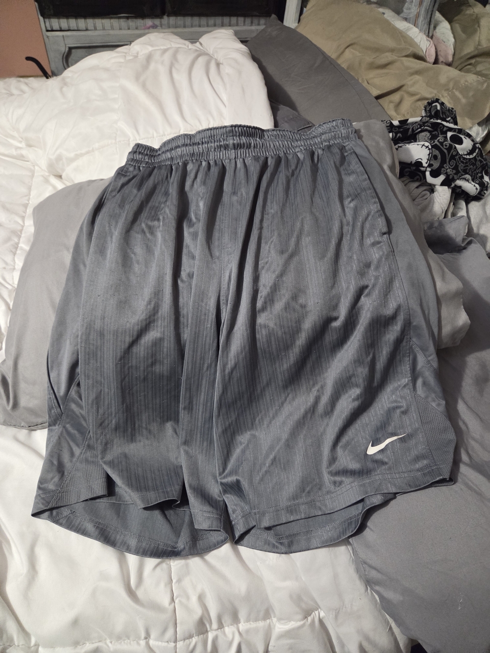 Nike Gray Athletic Shorts with Swoosh